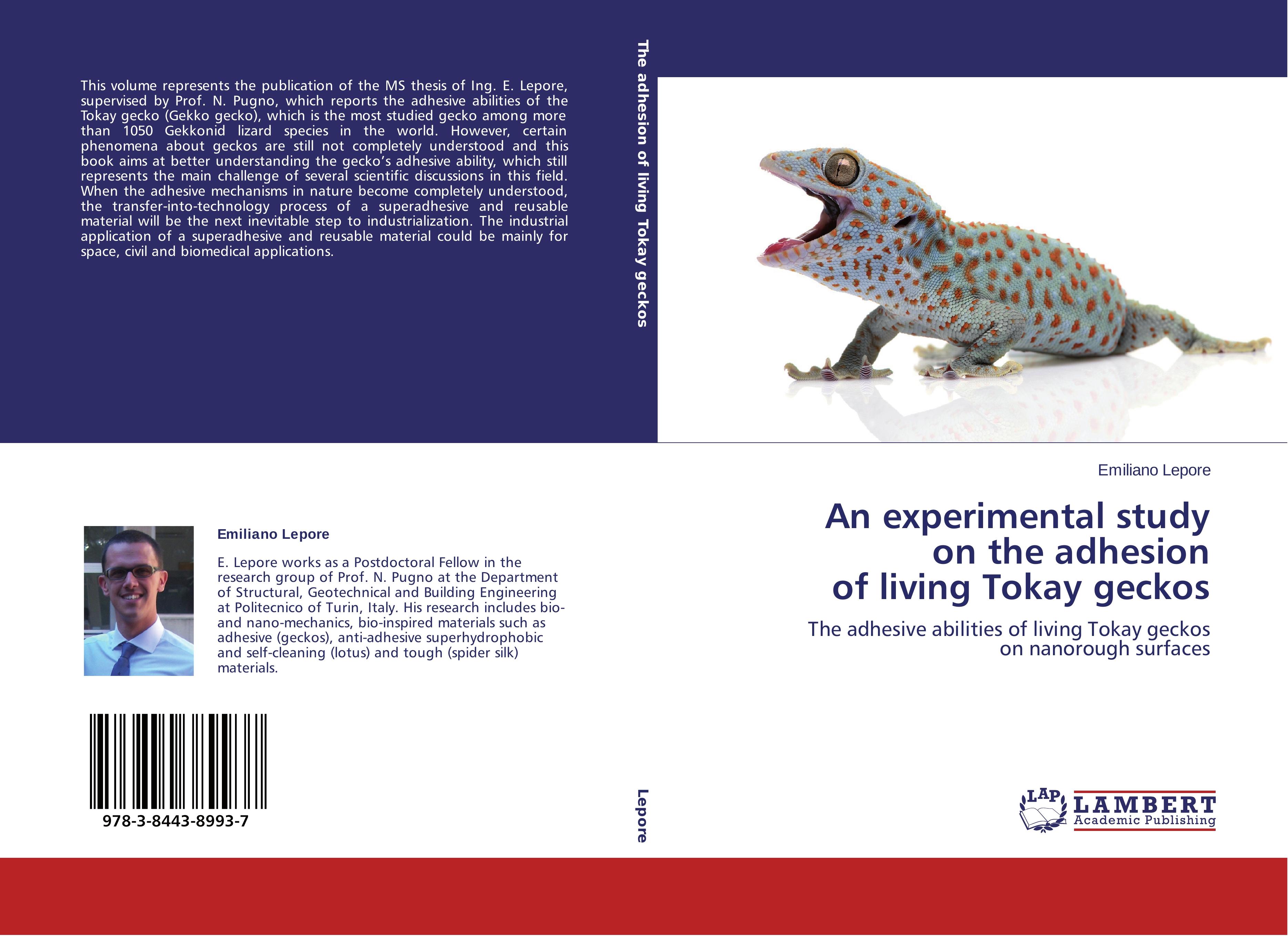 An experimental study on the adhesion of living Tokay geckos - Emiliano Lepore