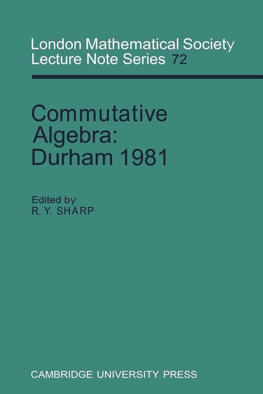 Commutative Algebra - Sharp, R. Y.