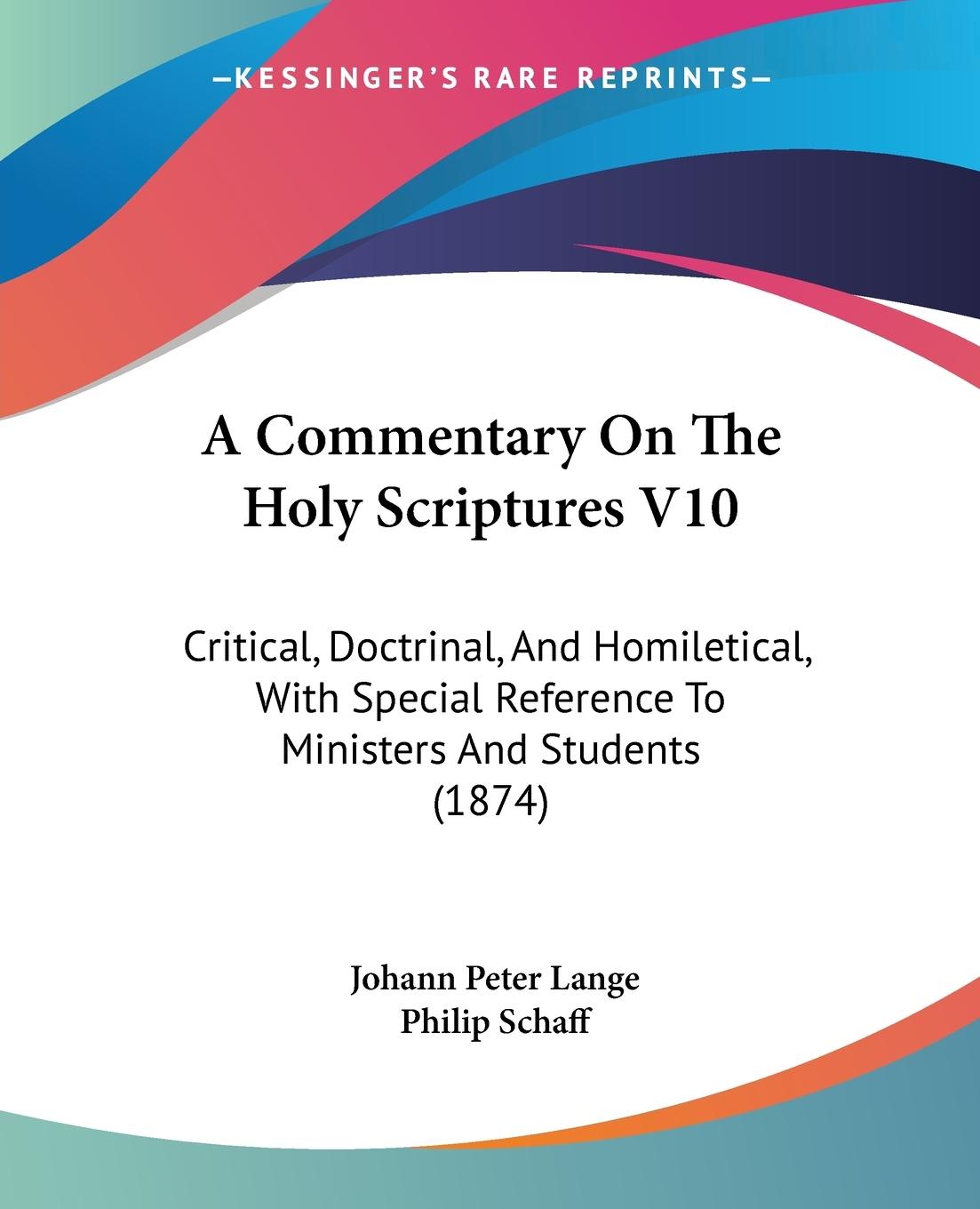 A Commentary On The Holy Scriptures V10 - Lange, Johann Peter