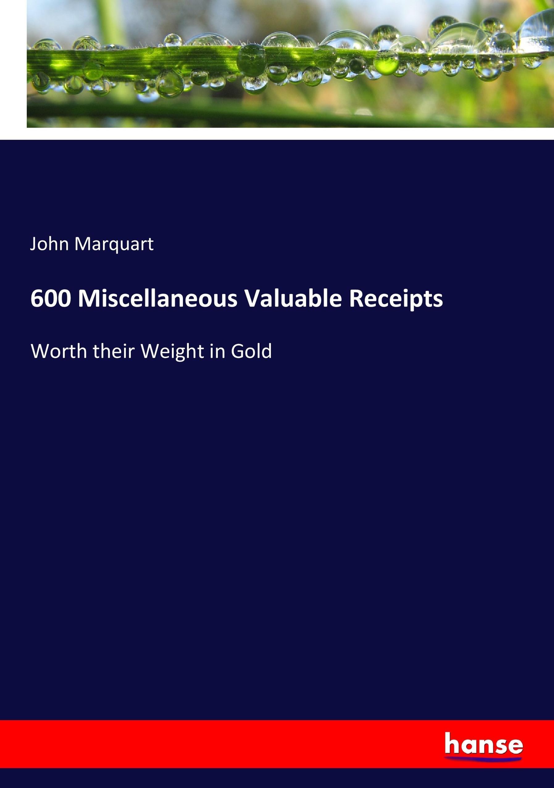 600 Miscellaneous Valuable Receipts - Marquart, John