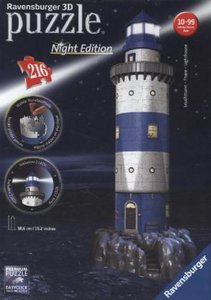 Leuchtturm bei Nacht 3D-Puzzle 216 Teile LED-Beleuchtung Ravensburger 12577 