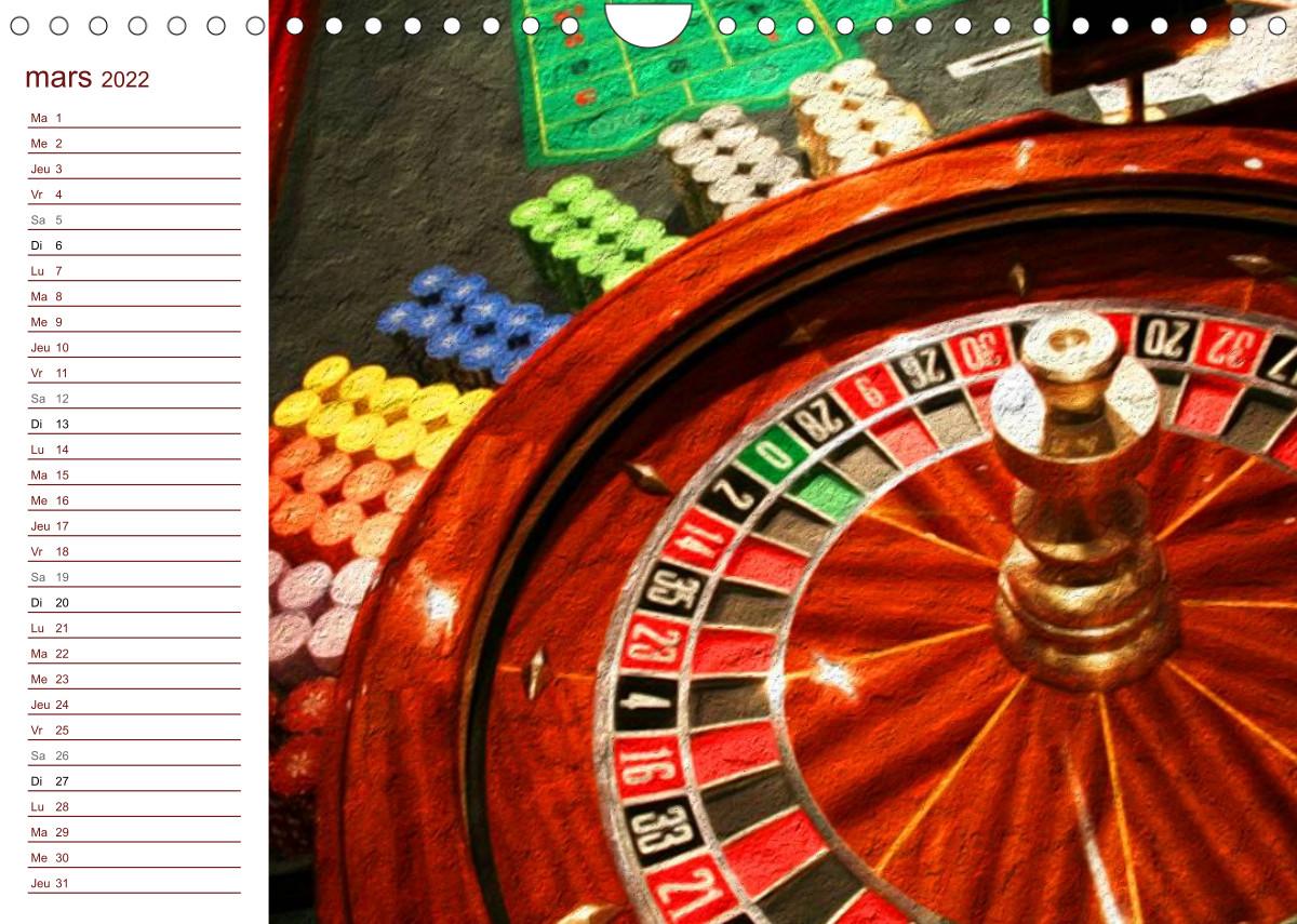 LES JEUX DE CASINO (Calendrier mural 2022 DIN A4 horizontal) - NADIA LE LAY