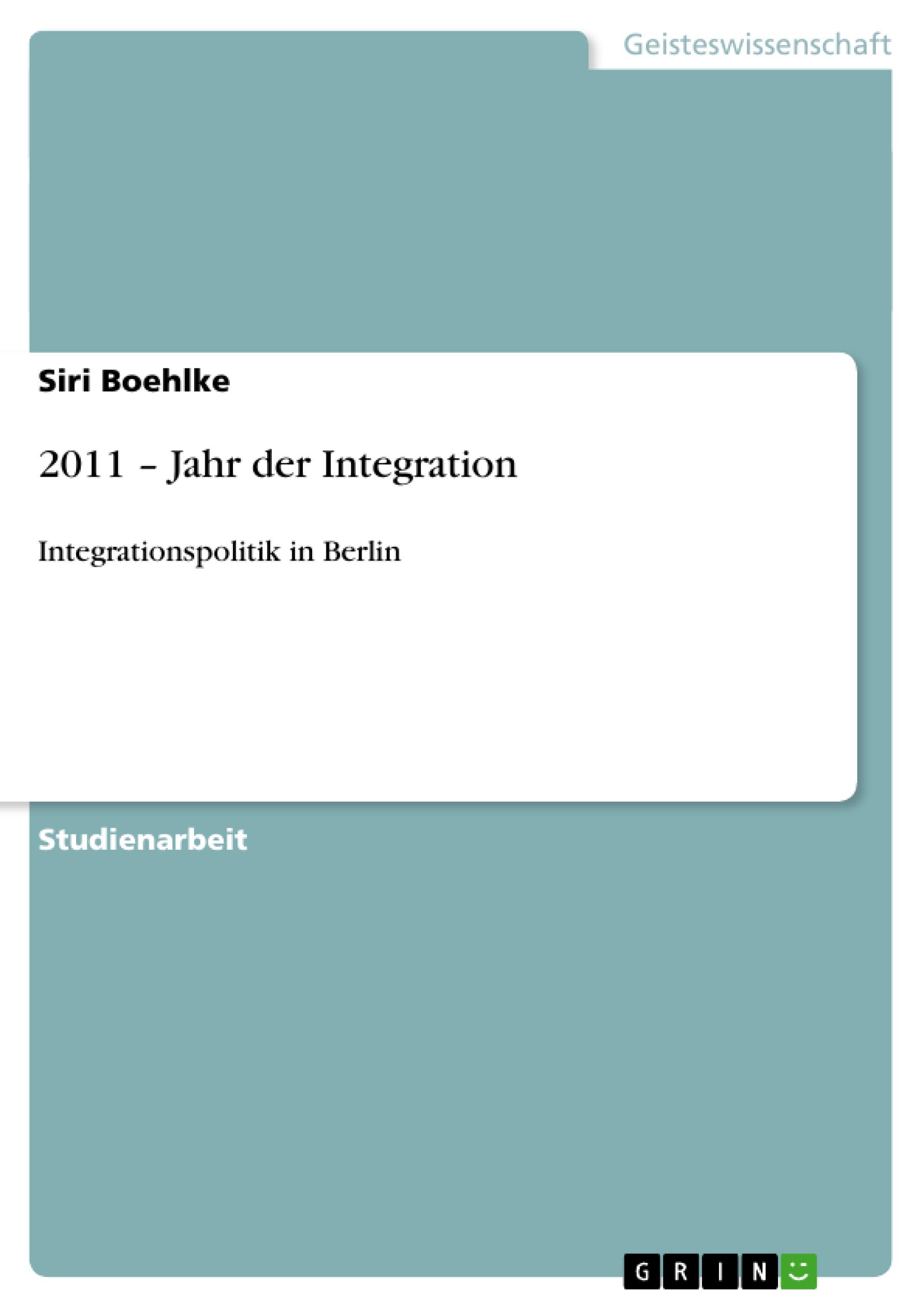 2011 - Jahr der Integration - Boehlke, Siri