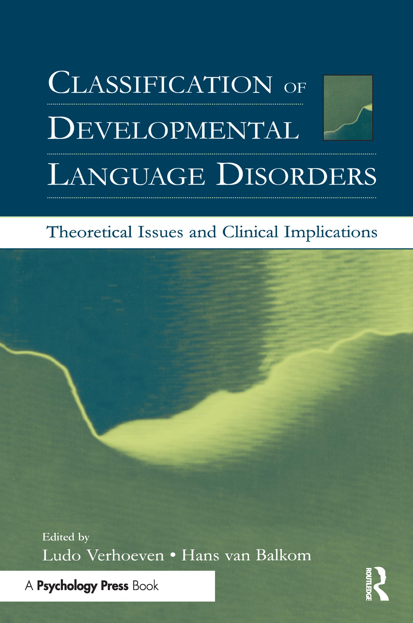 Classification of Developmental Language Disorders - Verhoeven, Ludo