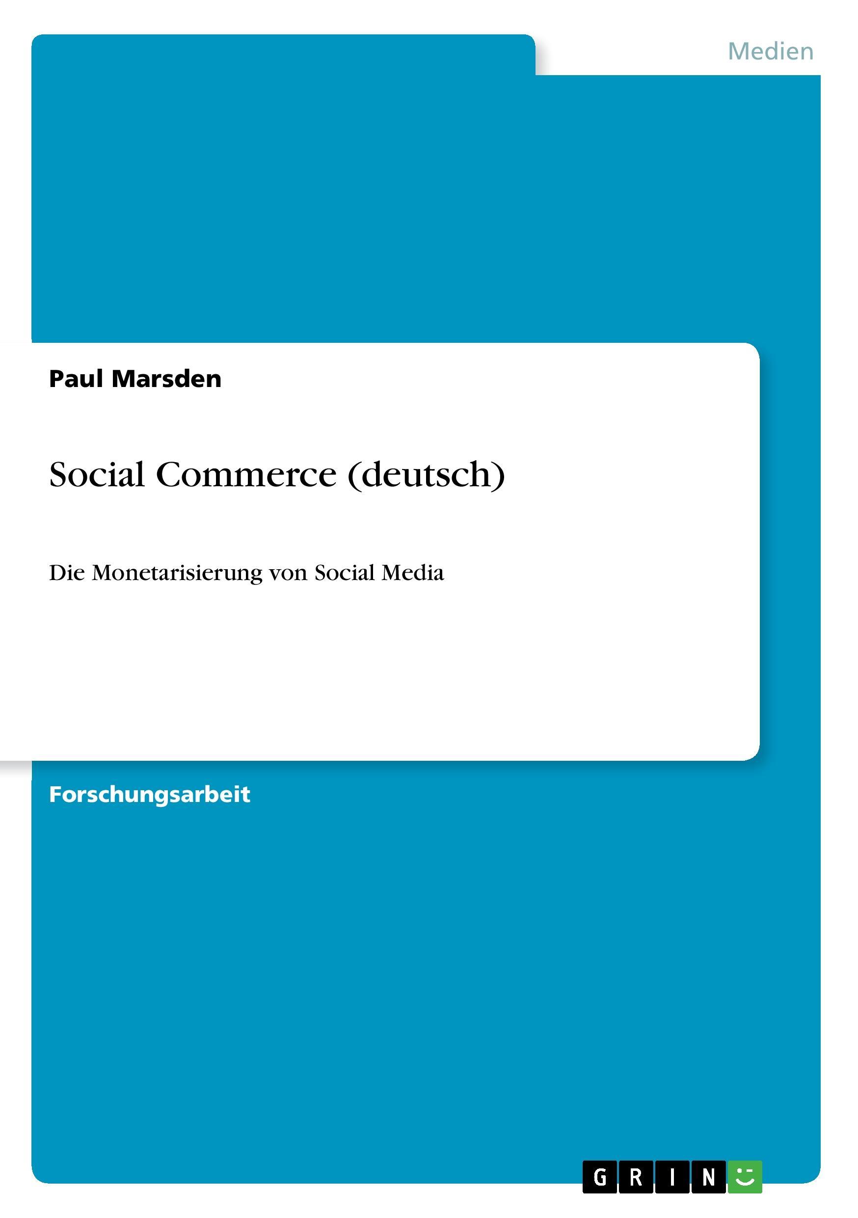Social Commerce (deutsch) - Marsden, Paul