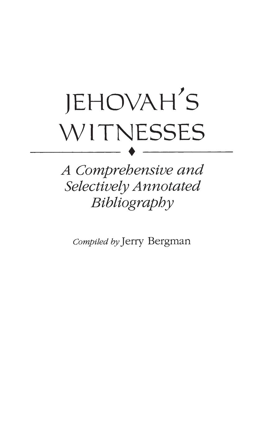 Jehovah s Witnesses - Bergman, Jerry