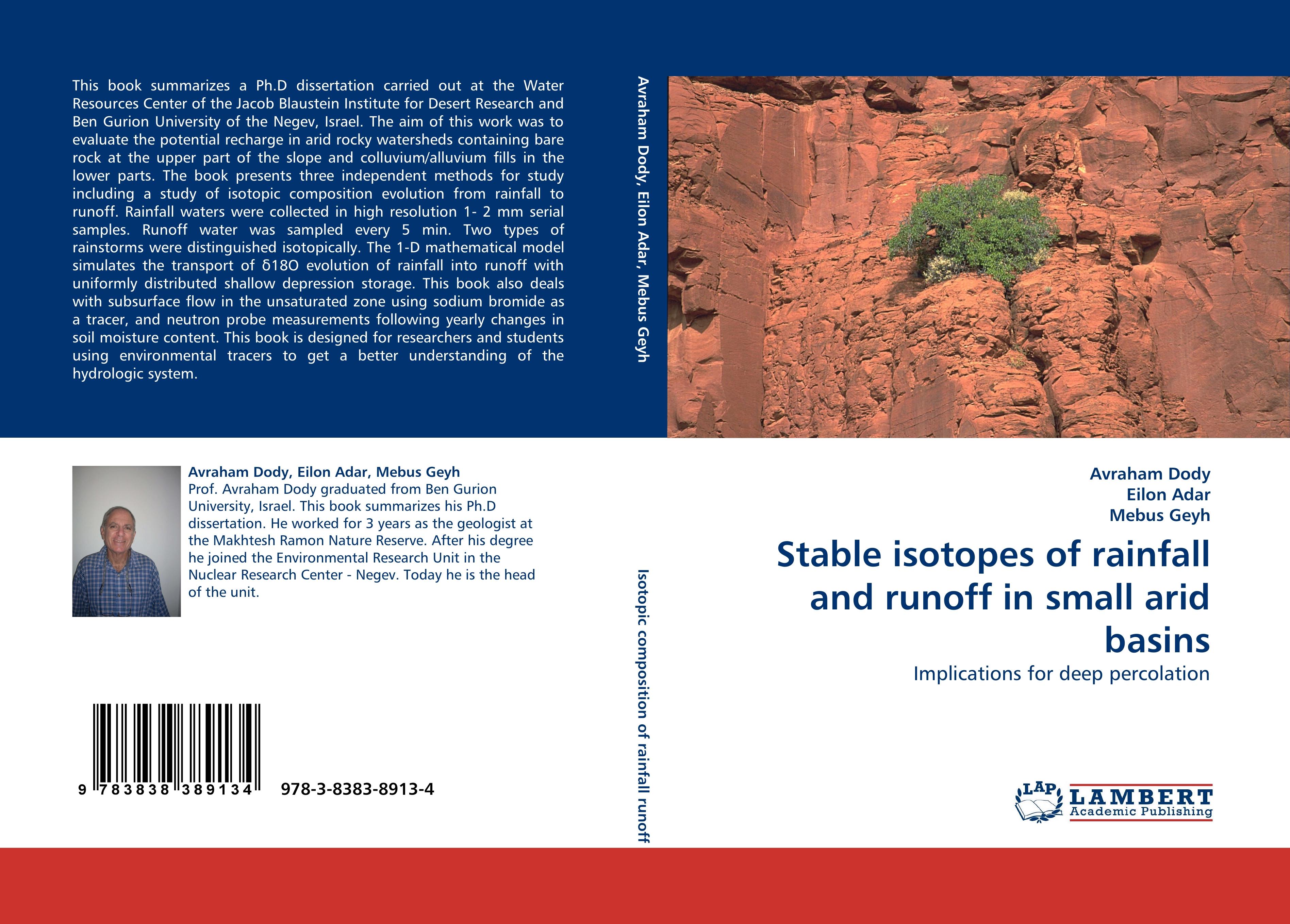 Stable isotopes of rainfall and runoff in small arid basins - Avraham Dody Eilon Adar Mebus Geyh