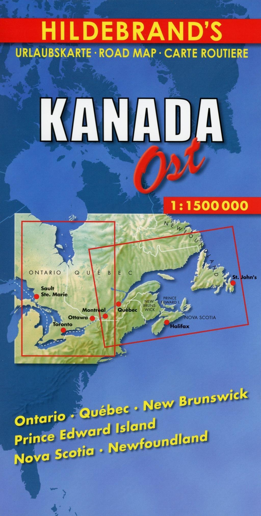 Hildebrand s Urlaubskarte Kanada Ost. Canada the East. Canada l Est