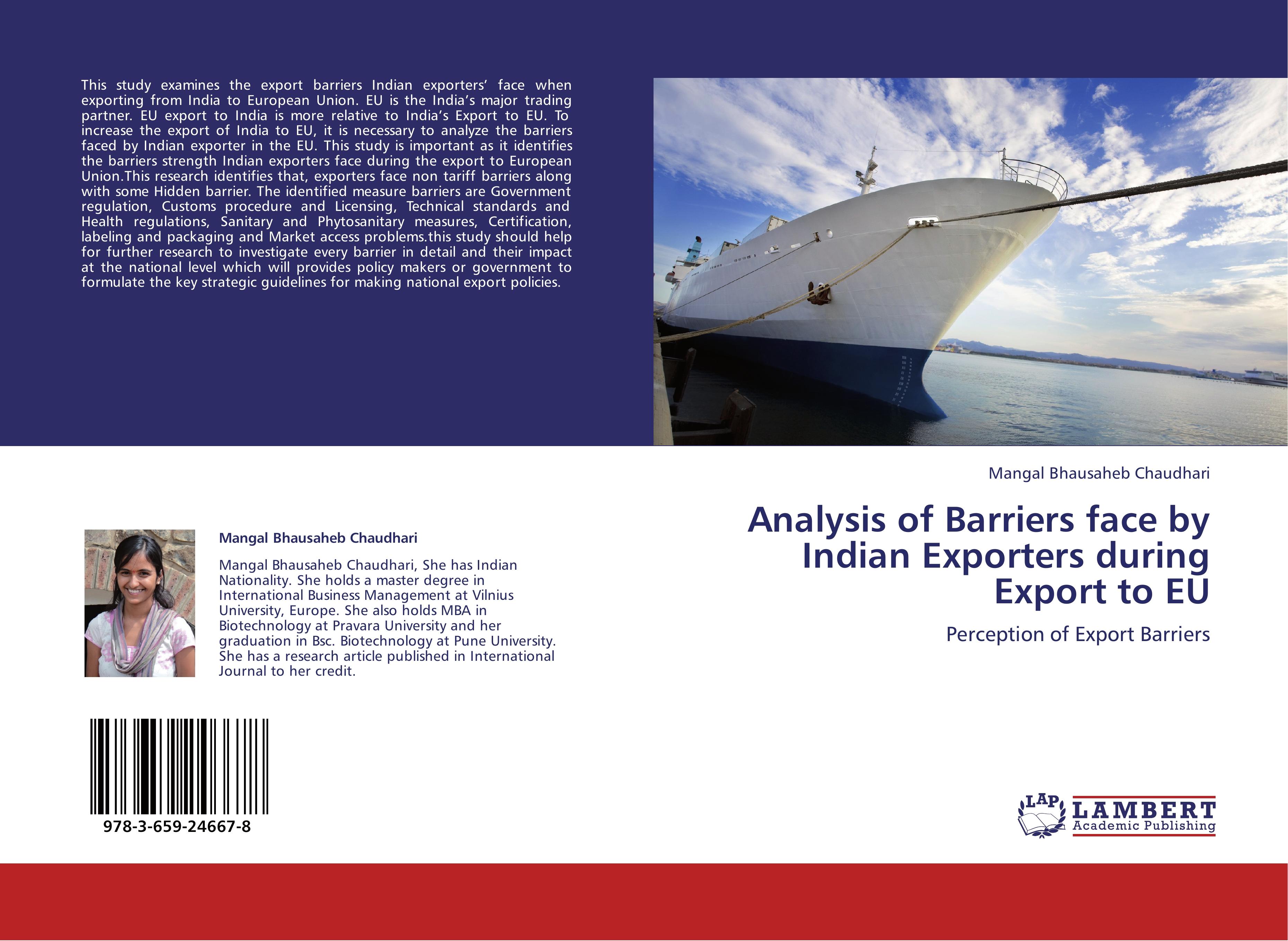 Analysis of Barriers face by Indian Exporters during Export to EU - Chaudhari, Mangal Bhausaheb