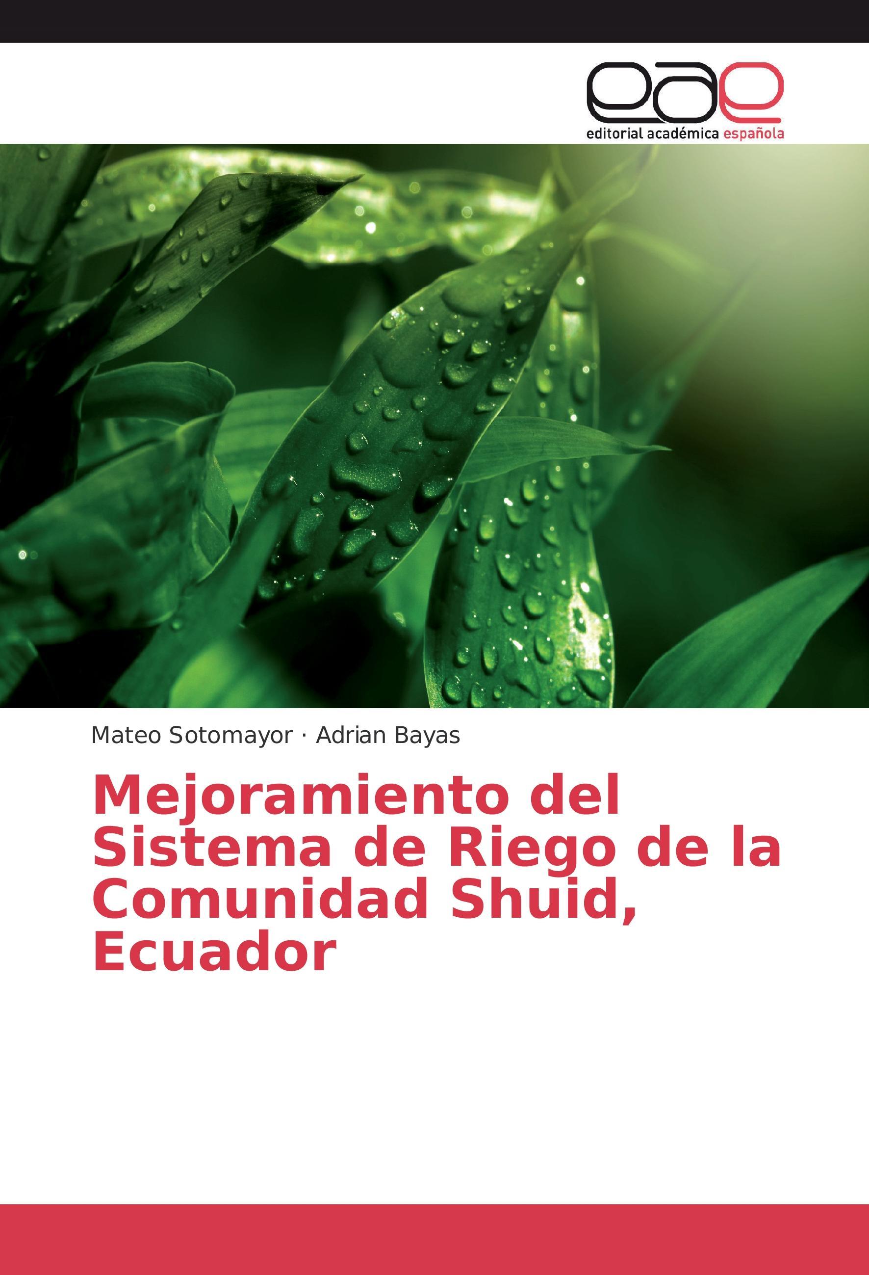 Mejoramiento del Sistema de Riego de la Comunidad Shuid, Ecuador - Sotomayor, Mateo Bayas, Adrian