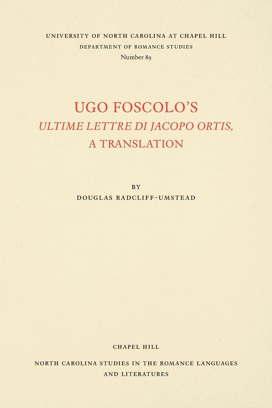 Ugo Foscolo s Ultime Lettere di Jacopo Ortis - Foscolo, Ugo