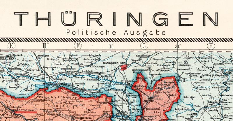 Historische Karte Thuringen Politische Ausgabe 19 19 80