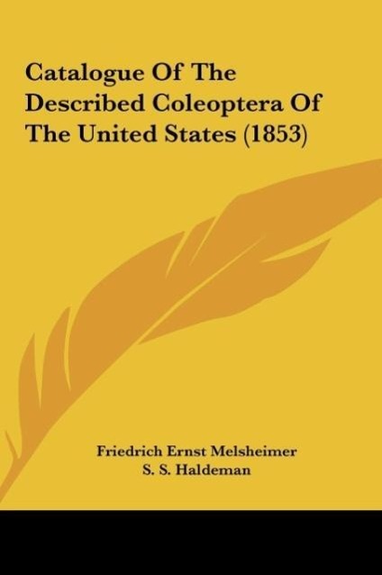 Catalogue Of The Described Coleoptera Of The United States (1853) - Melsheimer, Friedrich Ernst