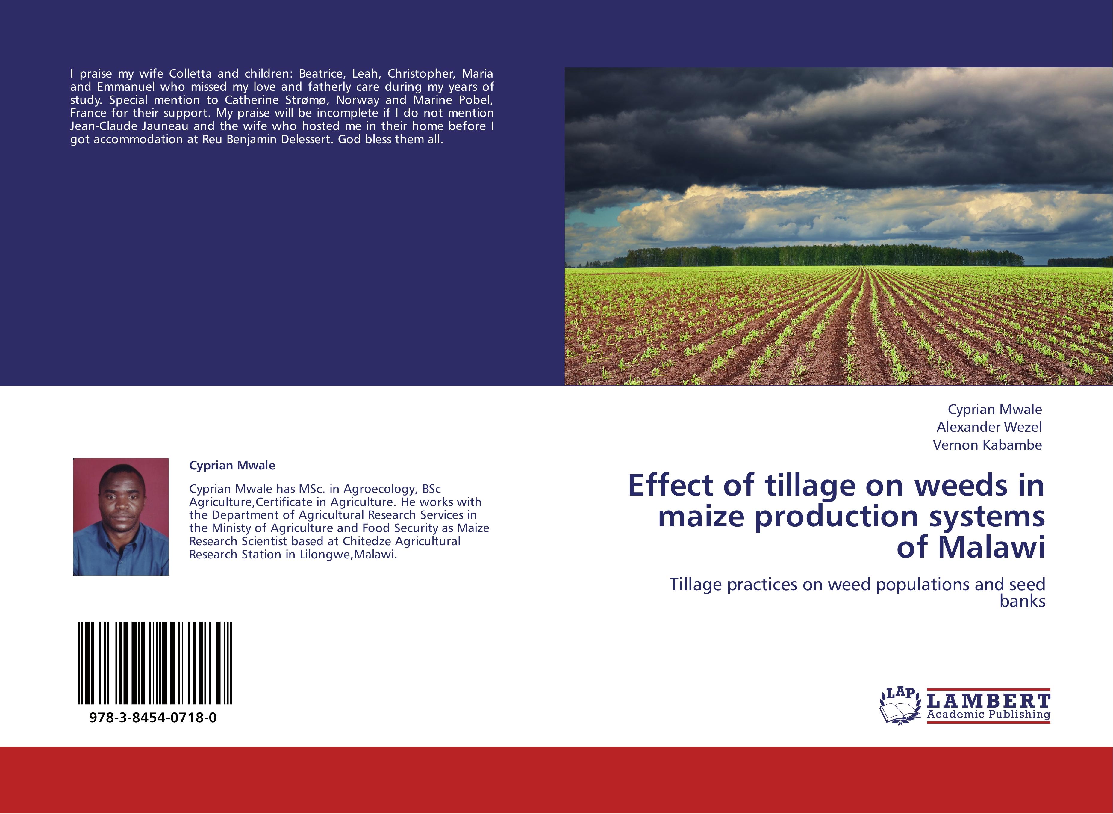 Effect of tillage on weeds in maize production systems of Malawi - Cyprian Mwale Alexander Wezel Vernon Kabambe