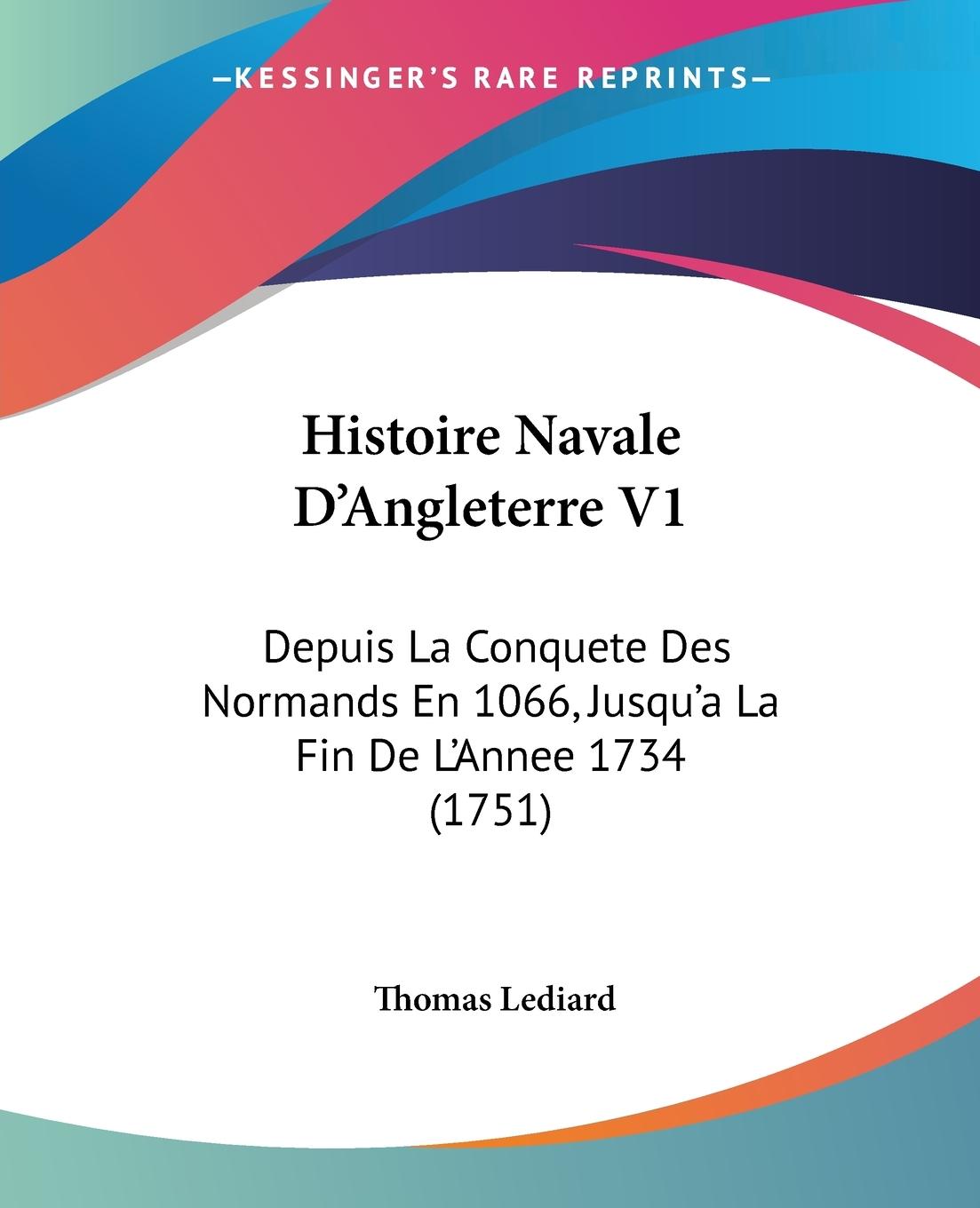 Histoire Navale D Angleterre V1 - Lediard, Thomas