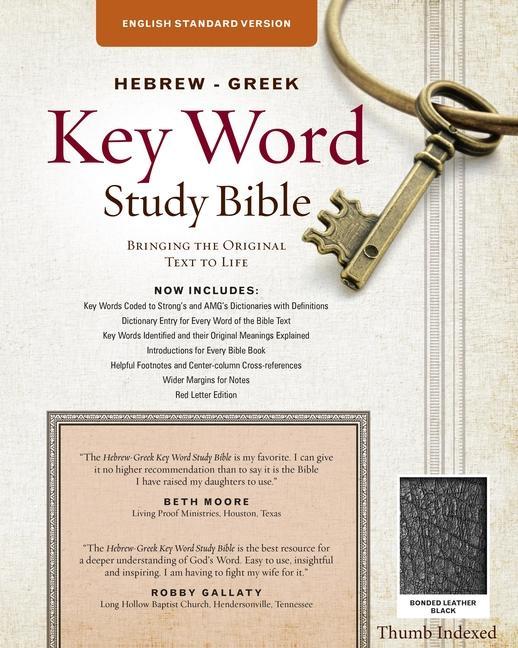 The Hebrew-Greek Key Word Study Bible: ESV Edition, Black Bonded Leather Indexed - Baker, Warren Patrick