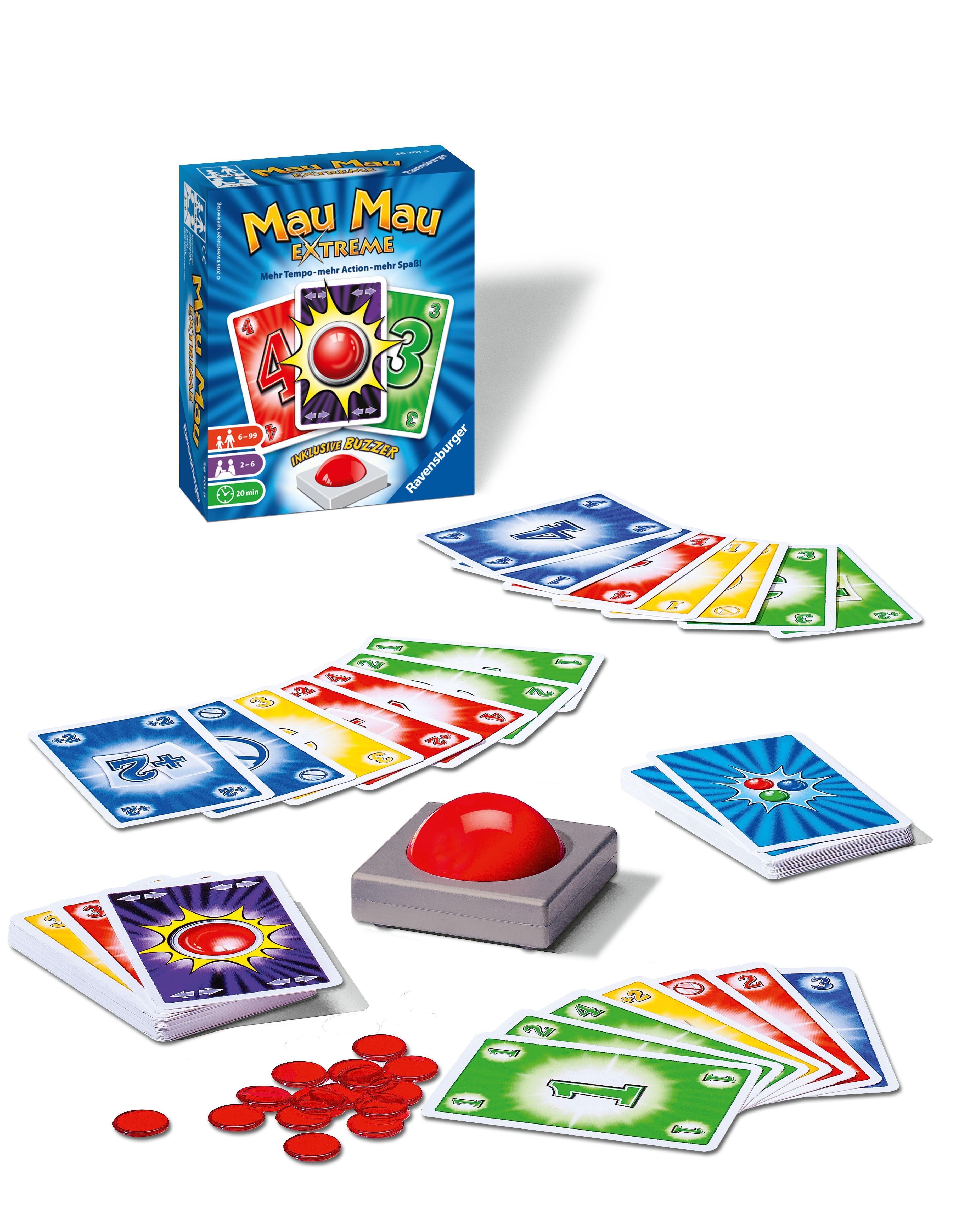 Buzzer Basta internationale Ausgabe von Mau Mau Extreme Kartenspiel inkl 