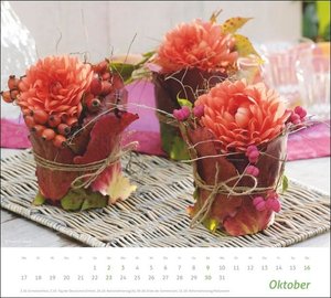 30 x 27 cm times&more Wandkalender mit Monatskalendarium Blumen Bildkalender 2022 