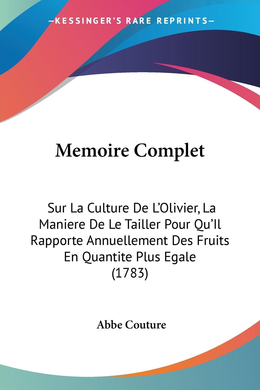 Memoire Complet - Couture, Abbe