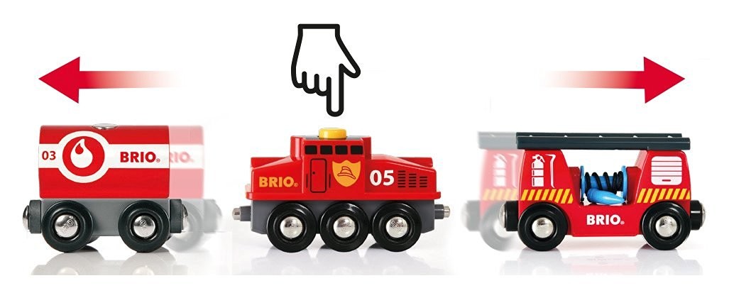 Feuerwehrzug mit Feuerwehrschlauch und Was BRIO World 33844 Feuerwehr-Löschzug 