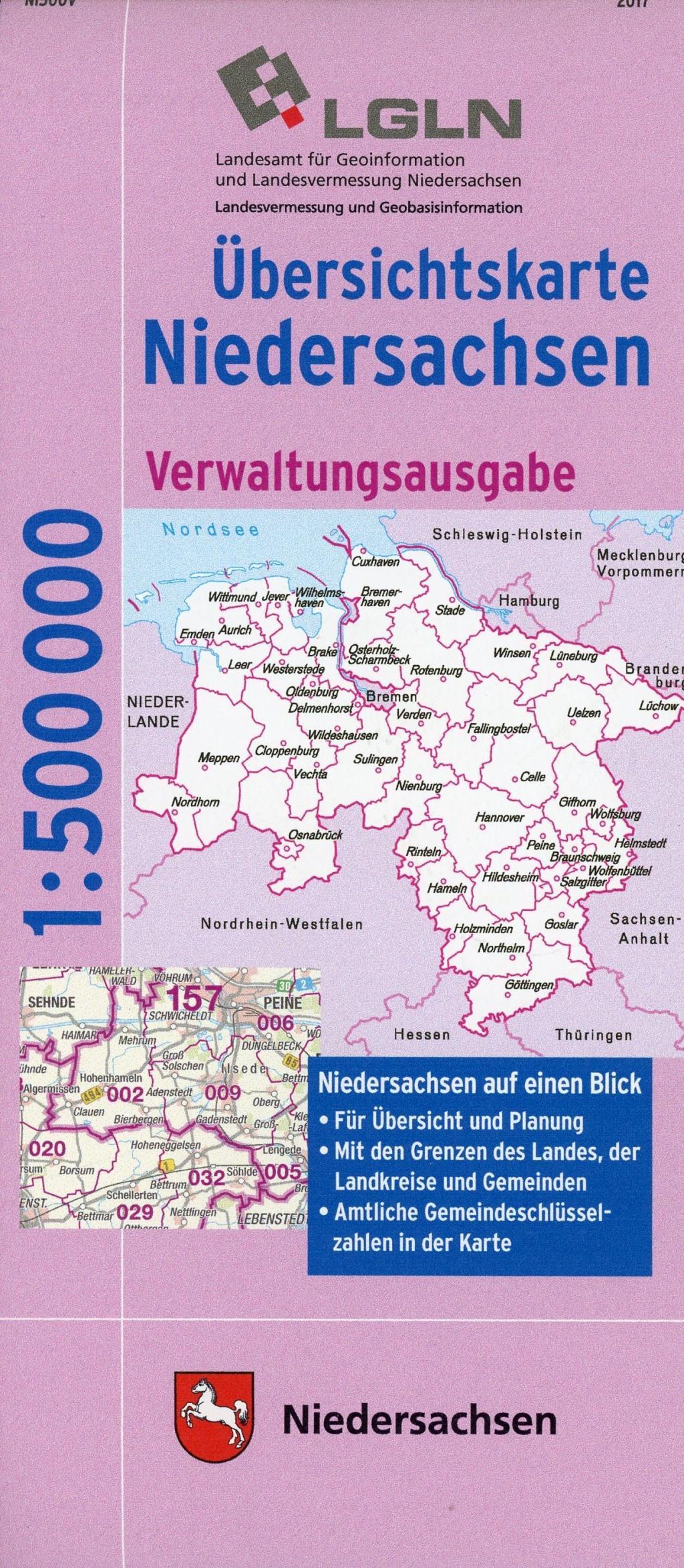 LGN Uebersichtskarte Niedersachsen, Verwaltungsausgabe