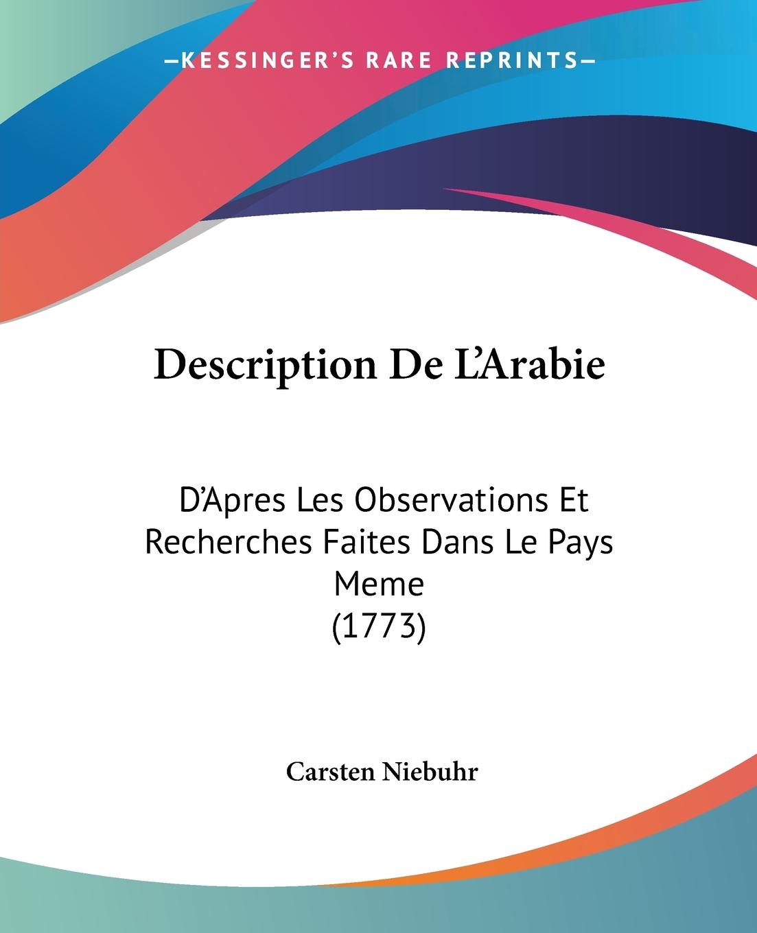 Description De L Arabie - Niebuhr, Carsten