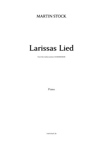 Larissas Lied: fuer Klavier
