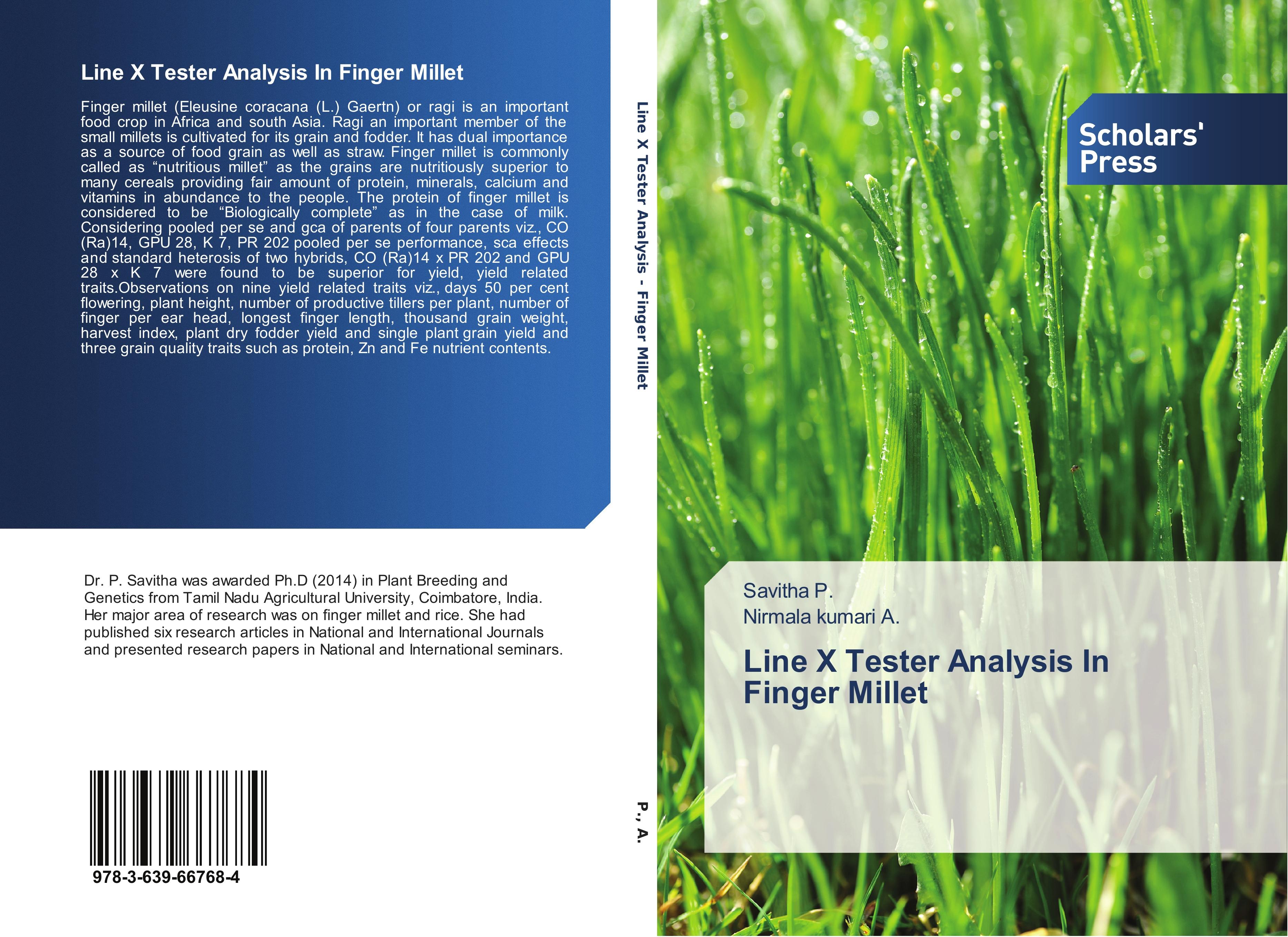 Line X Tester Analysis In Finger Millet - Savitha P. Nirmala kumari A.