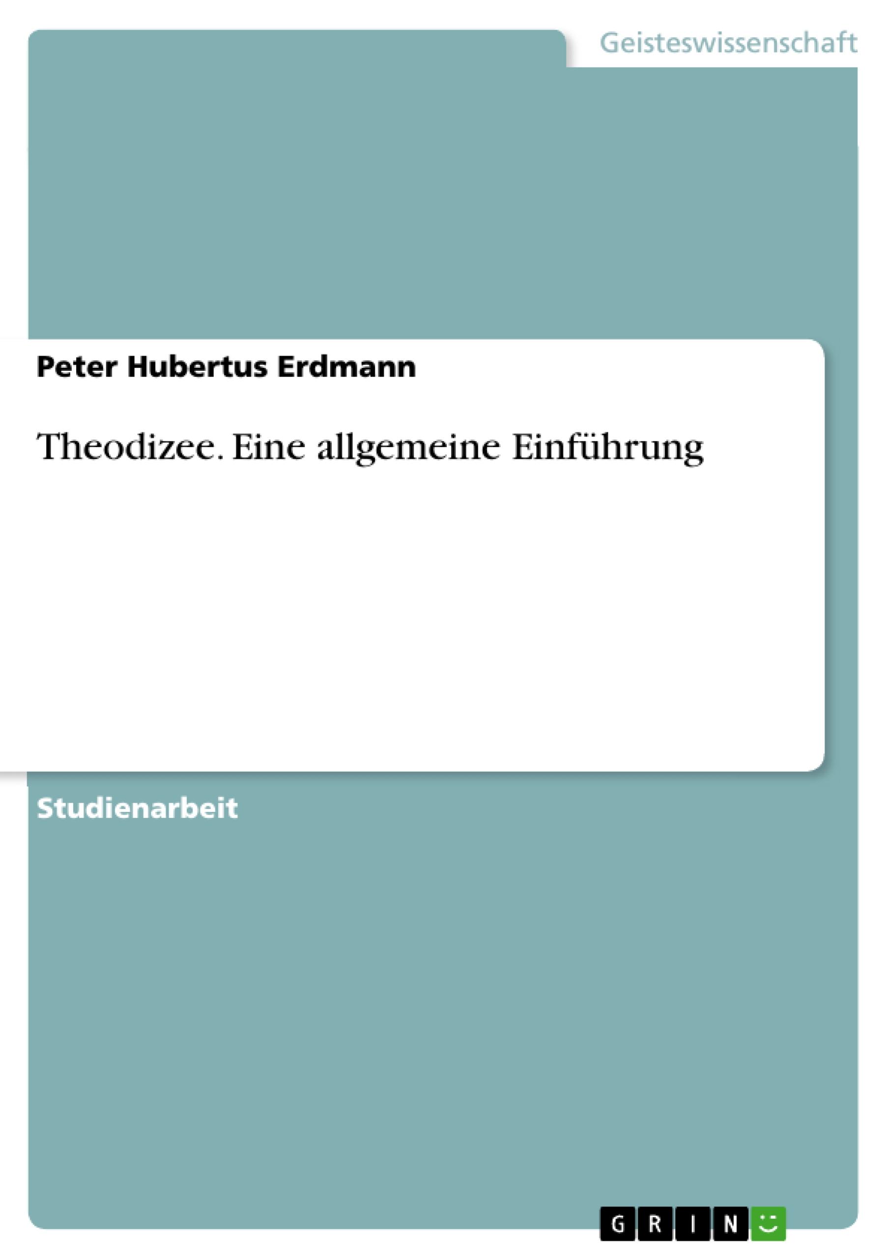 Theodizee - Erdmann, Peter Hubertus