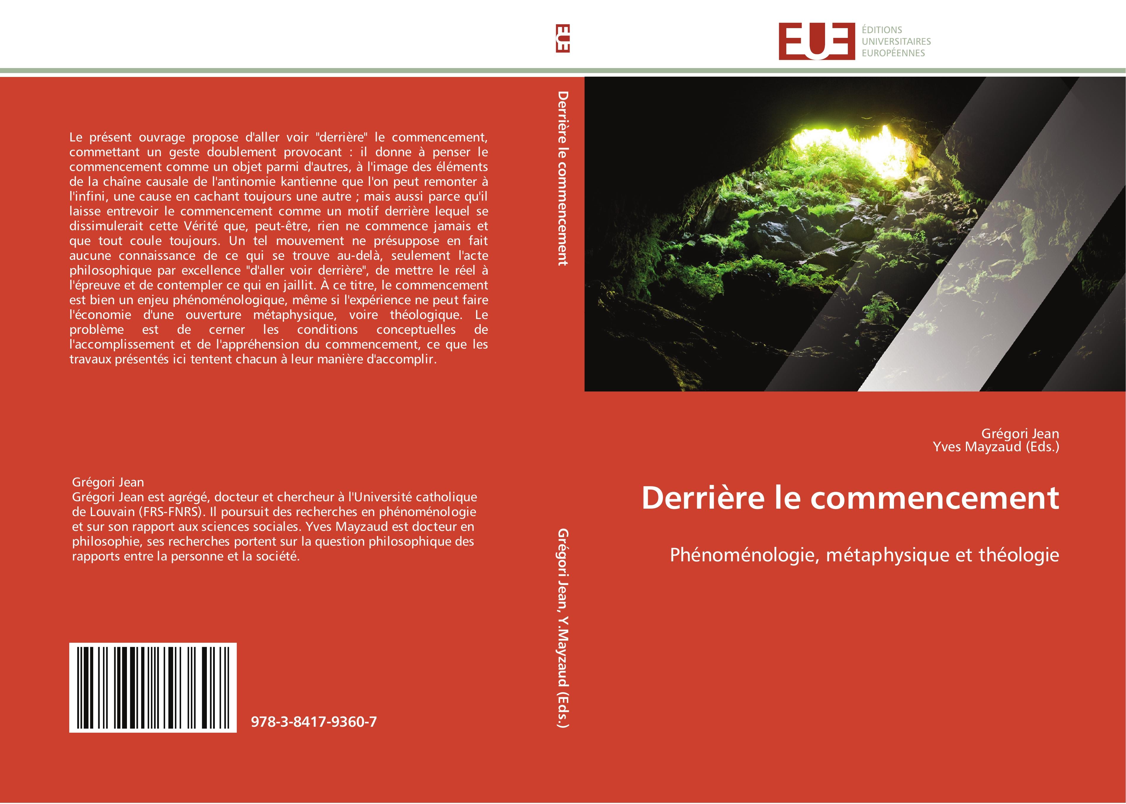Derrière le commencement - Grégori Jean Yves Mayzaud (Eds.)