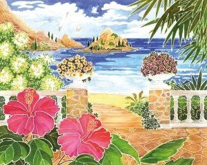 Ravensburger 29464 - Beach Paradise, Aquarelle Maxi, 30 x 34 cm