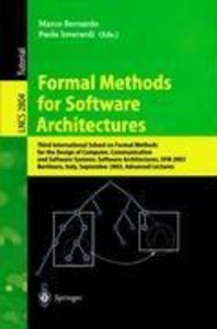 Formal Methods for Software Architectures