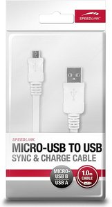 Micro-USB To USB Sync & Charge Cable, USB-Kabel, weiss