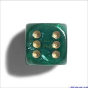 Philos 7101 - Würfel, 12 mm pearl grün, 36er Brick