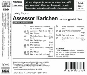 Assessor Karlchen, 1 Audio-CD