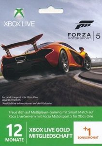 Microsoft XBOX LIVE Gold Mitgliedschaft 12+1 MONATE ABO - Forza 5