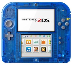 Nintendo 2DS - Konsole - Transparent Blau inklusive  Pokemon Alpha Saphir (vorinstalliert)