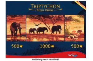 Noris 606031003 - Elefantenkarawane, Tript. Puzzle, 2000 Teile
