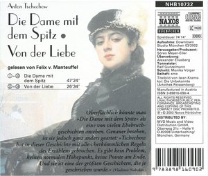 Die Dame mit dem Spitz / Von der Liebe, 1 Audio-CD