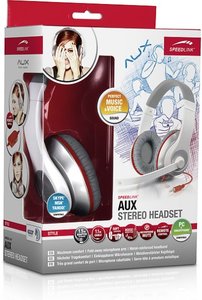 AUX Stereo Headset, weiss-rot
