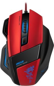 DECUS Gaming Mouse, schwarz / rot