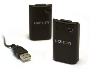VENOM - Twin Rechargable Battery Packs für XBOX 360, schwarz
