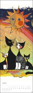 Rosina Wachtmeister Vertical Kalender 2023. Kunstvoller Wandkalender mit farbenfrohen Katzenbildern. Langer Kunst-Kalender 2023 XXL. 24,5x69 cm