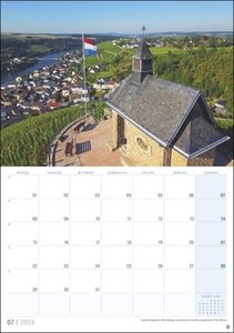 Luxemburg Planer 2024. Praktischer Terminkalender zum Aufhängen mit tollen Fotos der Burgen, Schlösser und Landschaften Luxemburgs. Foto-Kalender 2024.