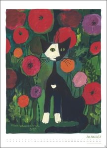 Rosina Wachtmeister Edition Kalender 2023. Die charakteristischen Katzen in einem hochwertigen Kunstkalender, in Szene gesetzt mit Gold- und Silberprägung. Wandkalender XXL