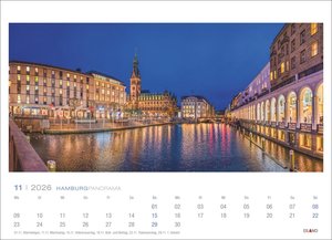 Hamburg Panorama Postkartenkalender 2026