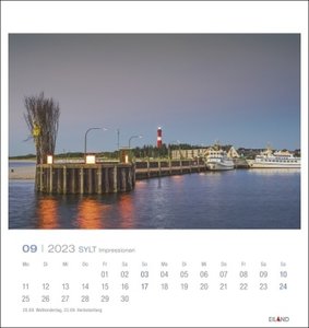 Sylt Impressionen Postkartenkalender 2023. Die schönsten Seiten der Insel in einem kleinen Kalender zum Aufstellen oder Aufhängen. Fotokalender mit monatlichen Postkarten zum Sammeln und Verschicken.