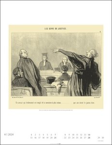 Honoré Daumier Die Juristen Kalender 2024. Wandkalender mit Juristen-Karikaturen und bissigem Witz. Kunstvoller Wand-Kalender im Hochformat 34x44 cm
