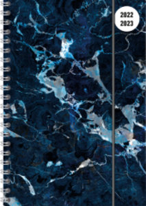 Collegetimer Blue Marble 2022/2023 - Schüler-Kalender A5 (15x21 cm) - Marmor - Ringbindung - Weekly - 224 Seiten - Terminplaner - Alpha Edition