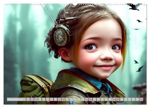 Starke Mädchen - Steampunk Welten (Wandkalender 2024 DIN A2 quer), CALVENDO Monatskalender
